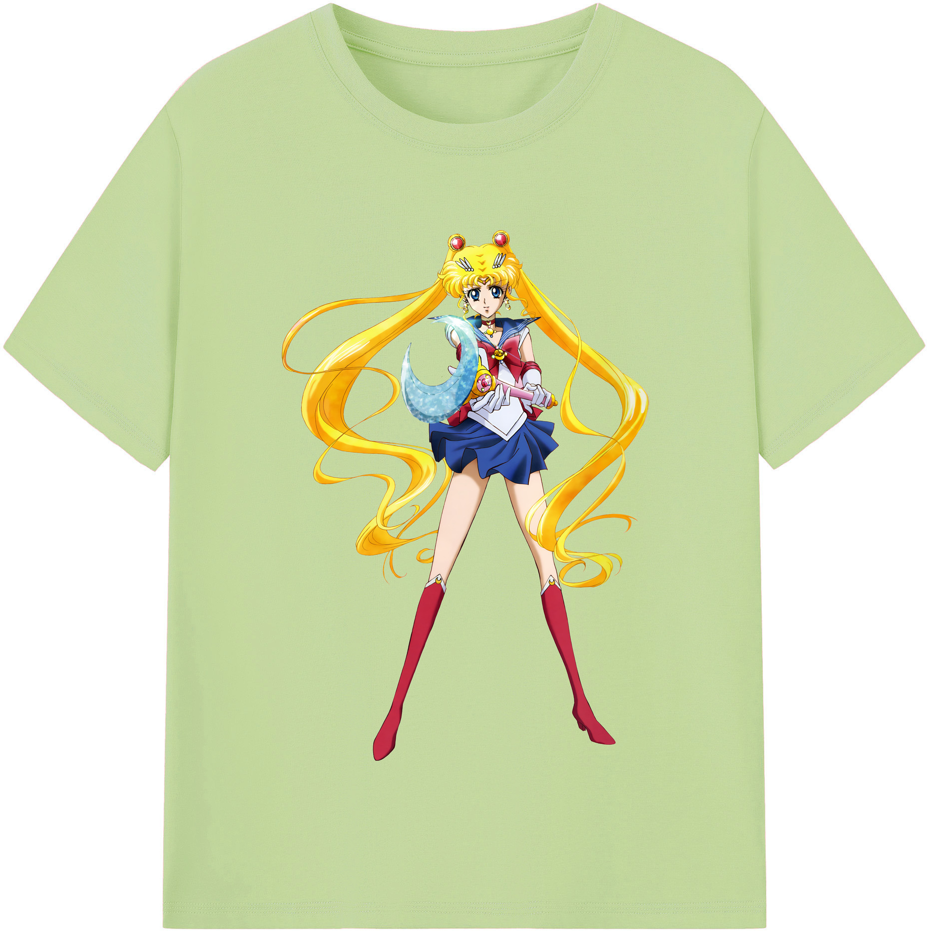 （画像用） 美少女戦士セーラームーン 月野 うさぎ つきの うさぎ Sailor Moon Tsukino Usagi 綿100％半袖Tシャツ（フロントプリント）